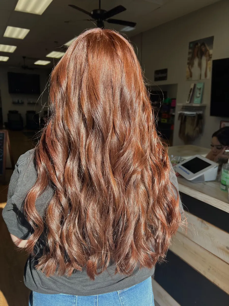 Long copper waves finished at Hair House